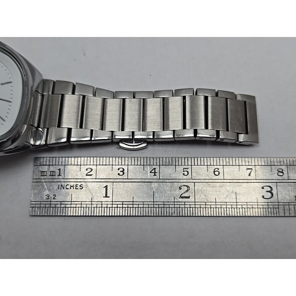 Gedi Quartz Day Date Silver Tone Cushion Case White Dial Women Watch New Battery - Picture 11 of 12